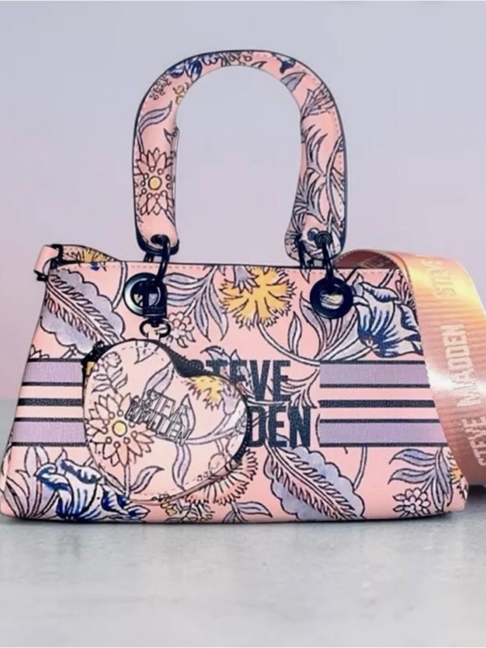 Steve Madden Pink Floral Crossbody Satchel